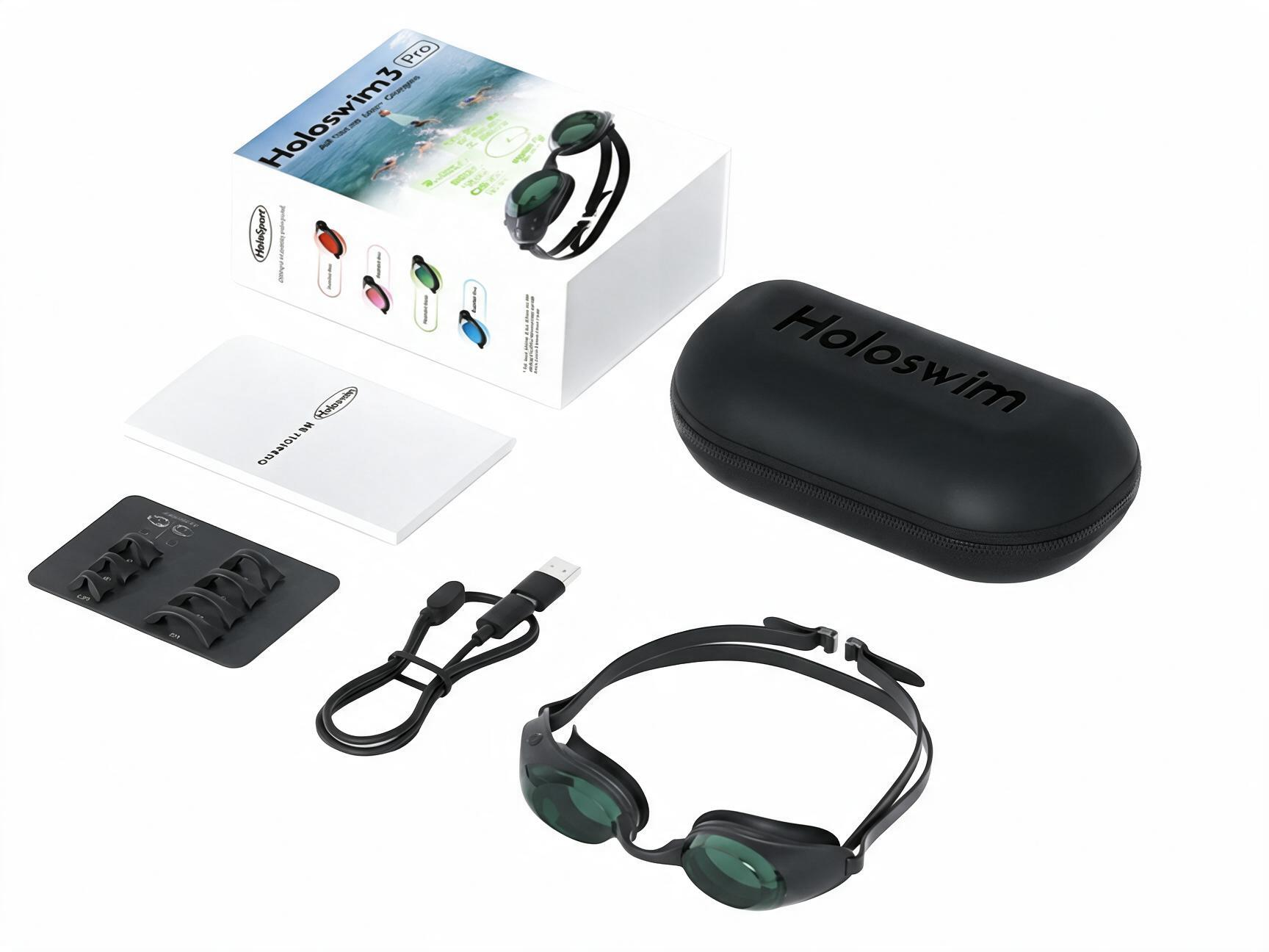 Holoswim 3 Pro Smart Swim Goggles for Pool & Open Water - Ocean Green