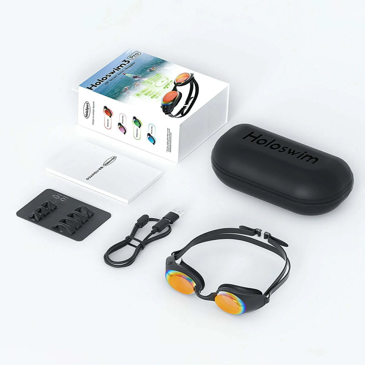 Holoswim 3 Pro Smart Swim Goggles for Pool & Open Water - Sunset Orange